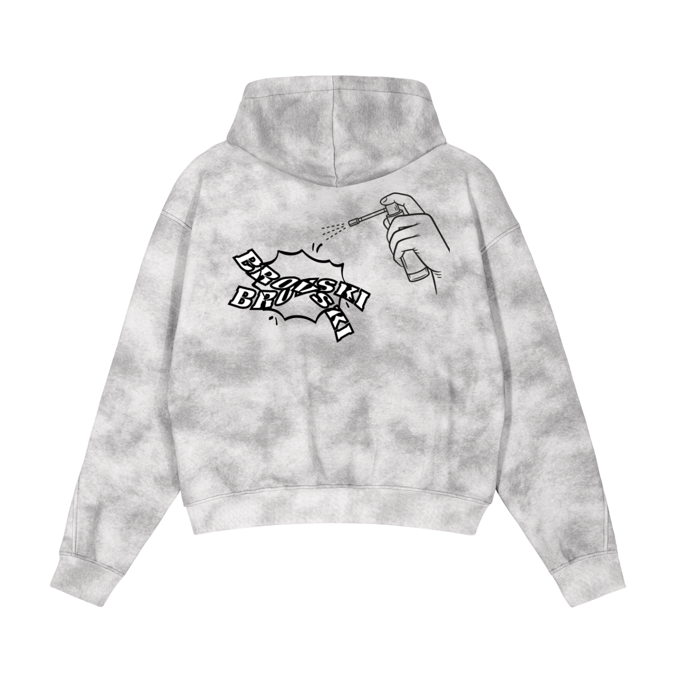 Dirty Washed Brovski, Boxy Zip-up Fleece Hoodie