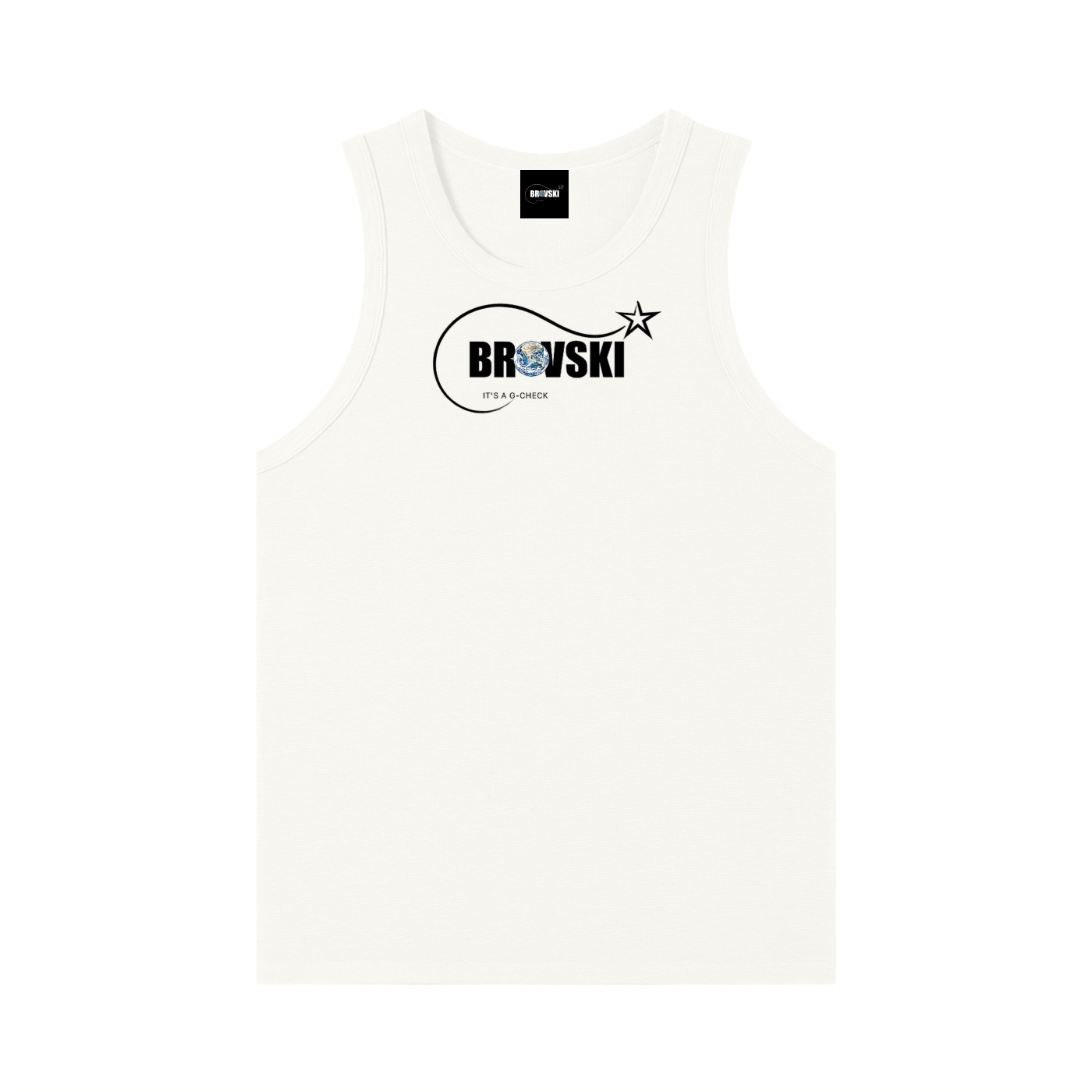 White Brovski Tank Top