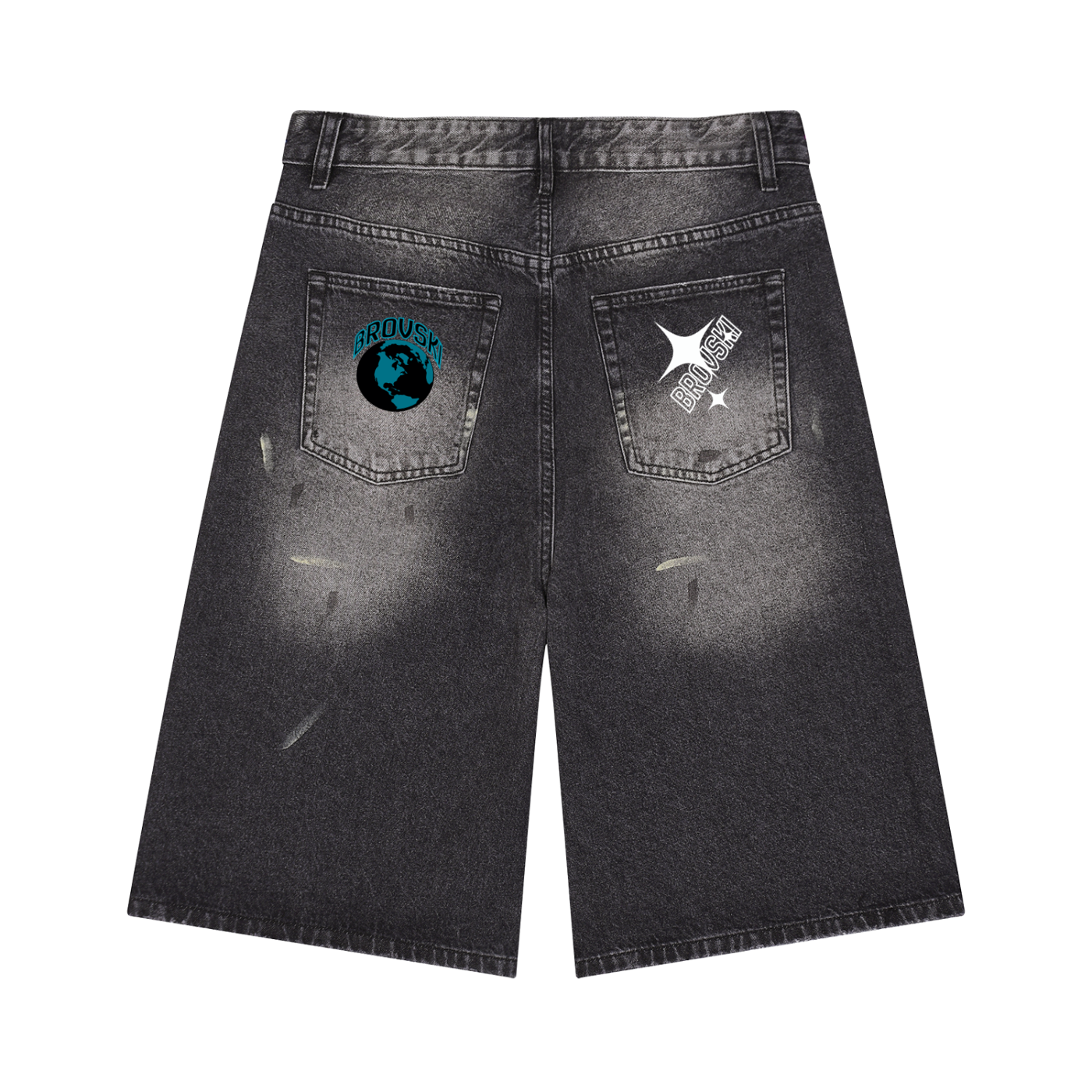 Wide Leg Denim Shorts (Vintage Washed)
